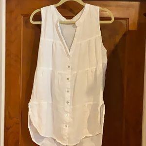 Sigrid Olsen white linen blouse